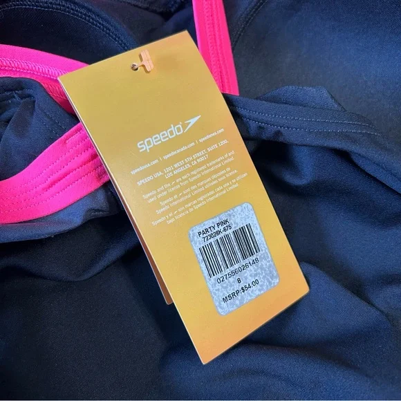 NWT Speedo Swim Top in Party Pink Size 8 - Picture 5 of 7